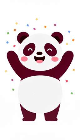 Clossy the panda celebrating