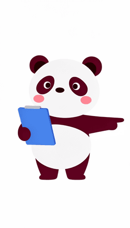 Clossy the panda pointing the way